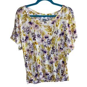Old Navy Floral Dolman Sleeve Top Size Medium Soft Lightweight Blouse